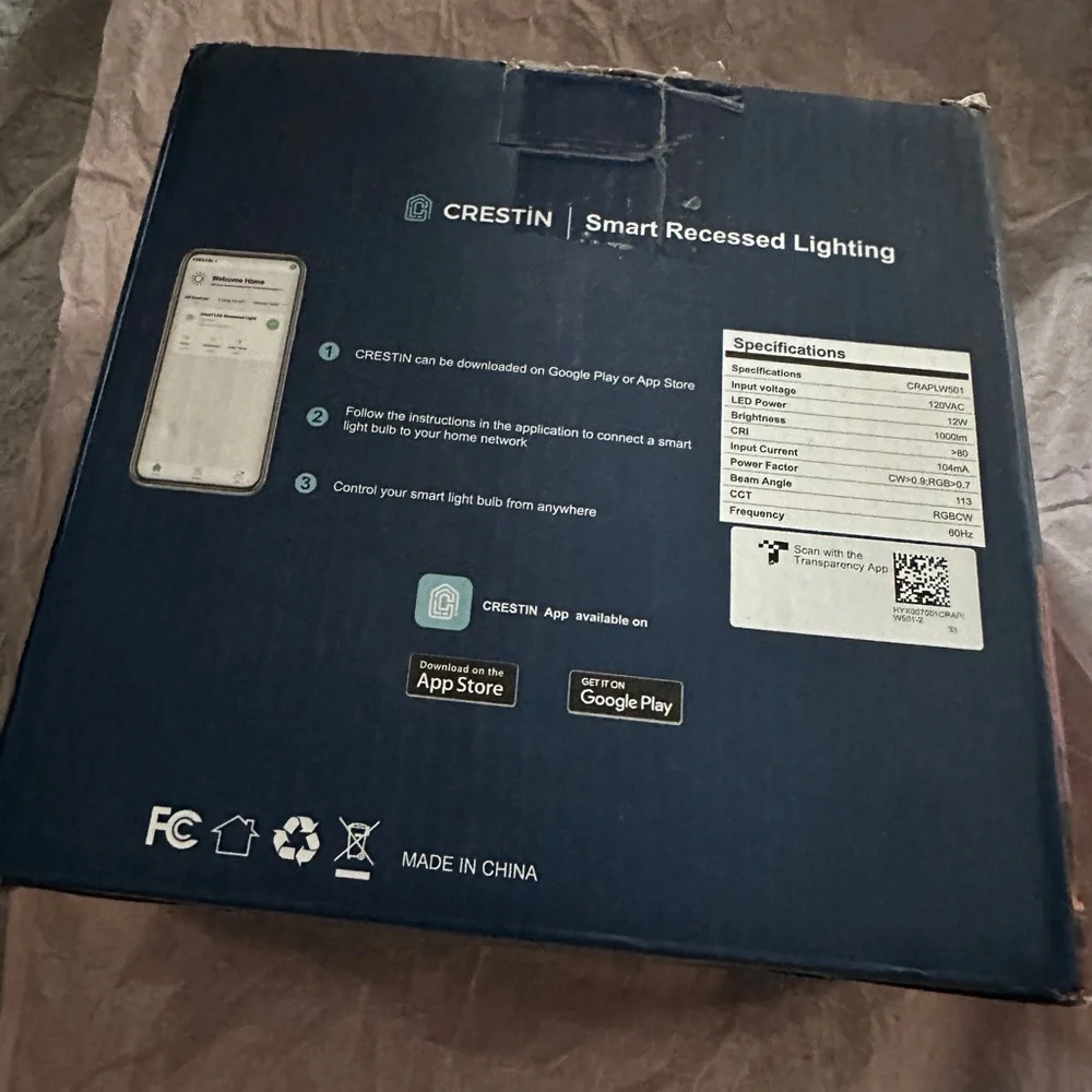 2 CRESTIN Smart WiFi Recessed Lighting 6 Inch LED bluetooth 80W 1000LM